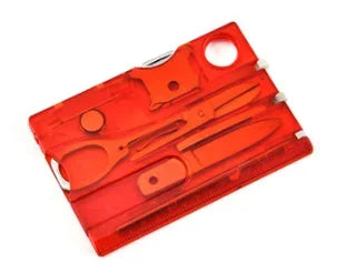 12 In 1 Pocket Credit Card Camping EDC Survival Handy Multifunctional Survival Outdoor Tool Card Knife LED Light Magnifier