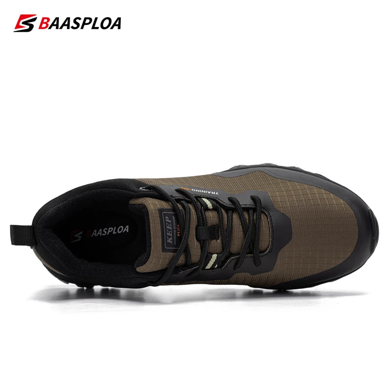 Baasploa New Man's Hiking Shoes Fashion Waterproof Male Outdoor Sneakers Comfortable Shoes Men Anti-Slip Wear-Resistant Footwear