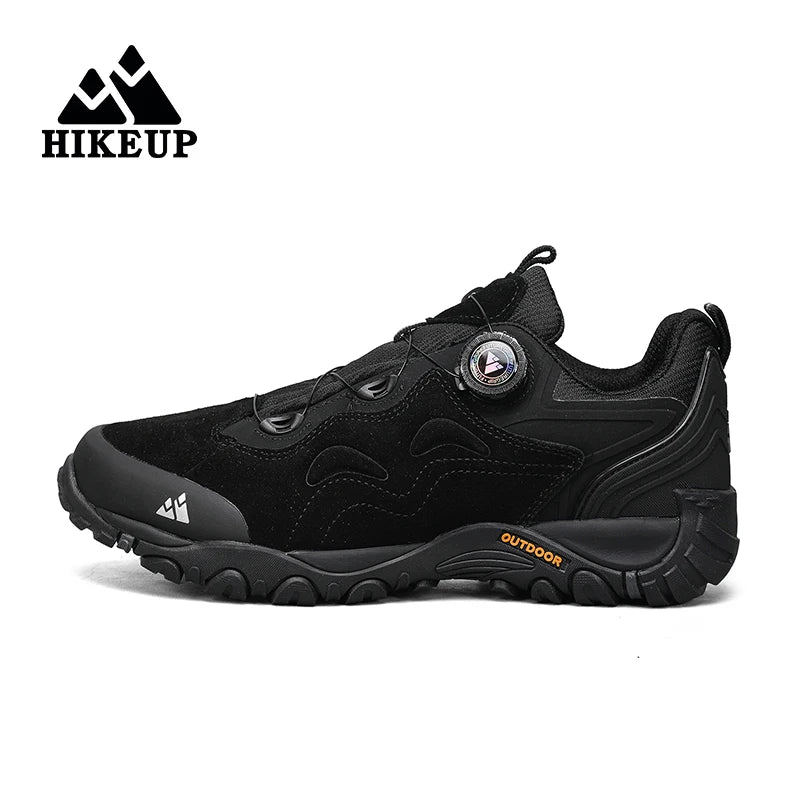 HIKEUP-Leather Shoes for Men, Outdoor Hiking Shoes, Tourist Trekking Sneakers, Mountain Climbing Trail Jogging Shoes, Turnbuckle