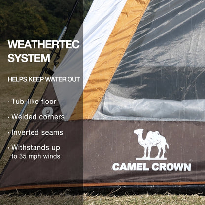 GOLDEN CAMEL 4-6 Person Camping Tents Hand-built Waterproof Portable Sunscreen Beach Backpacking Tent Thickened Camping Hiking