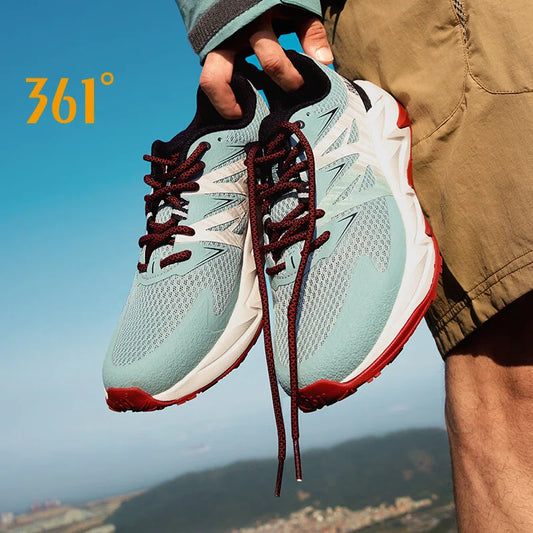 361 Degrees Yushan 2.0 Men Running Shoes New Leather Hiking Cushioning Light Breathable Outdoor Jogging Male Sneakers 672512234