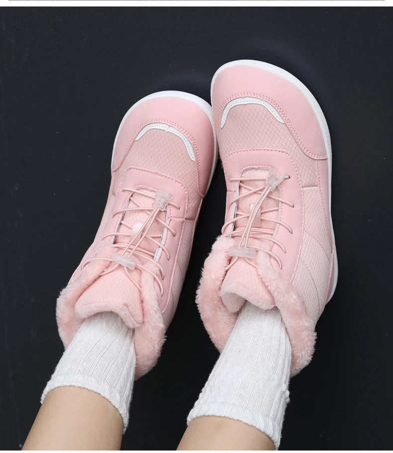 2024 women's barefoot snow boots warm snow boots outdoor hiking shoes winter fur ankle boots women's boot Barefoot Ankle Boots