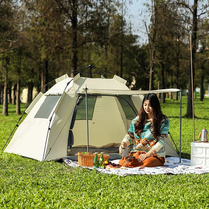 GOLDEN CAMEL 2-3 Persons Camping Tents Outdoor Portable Folding Automatic Tent Travel Rainproof Camping Equipment Beach Canopy