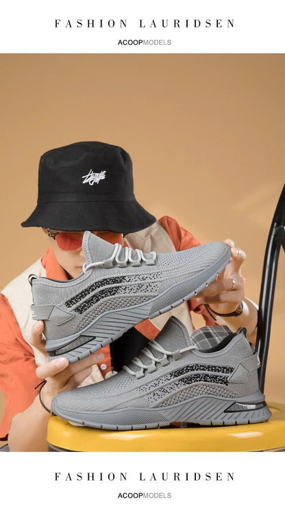 Summer Breathable Comfortable Elevator Sneakers Height Increase Shoes for Men Lift Insoles 7CM Hidden Heels Lift Sports Taller