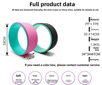 TPE Yoga Wheel - High-Density Eco-Friendly Fitness Equipment for Pilates Backbend Support Massage and Relaxation Pilates Yoga