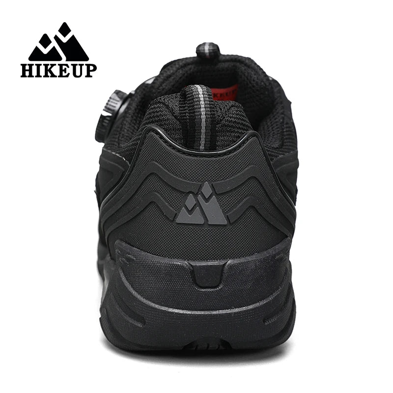 HIKEUP-Leather Shoes for Men, Outdoor Hiking Shoes, Tourist Trekking Sneakers, Mountain Climbing Trail Jogging Shoes, Turnbuckle