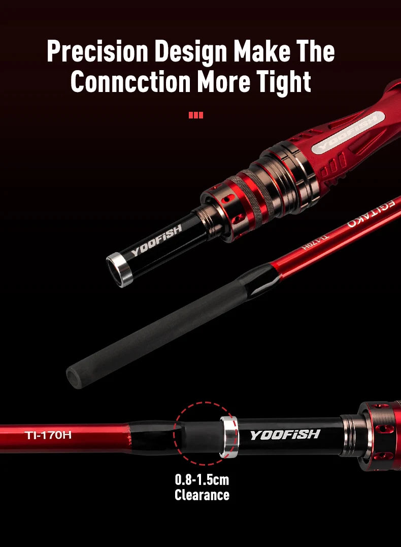 YOOFISH EGITAKO Carbon 170MH/H 2 Section Octopus Fishing Rods Tianium Tip Cuttlefish Fishing Casting Rod Squid Boat Fishing Rods