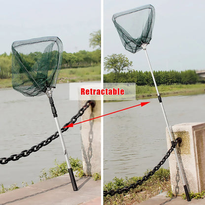 Telescopic Folding Fishing Landing Net 190CM Pole Collapsible Extensible Aluminum long Handle For Bird Fish Catch Aquarium Ponds