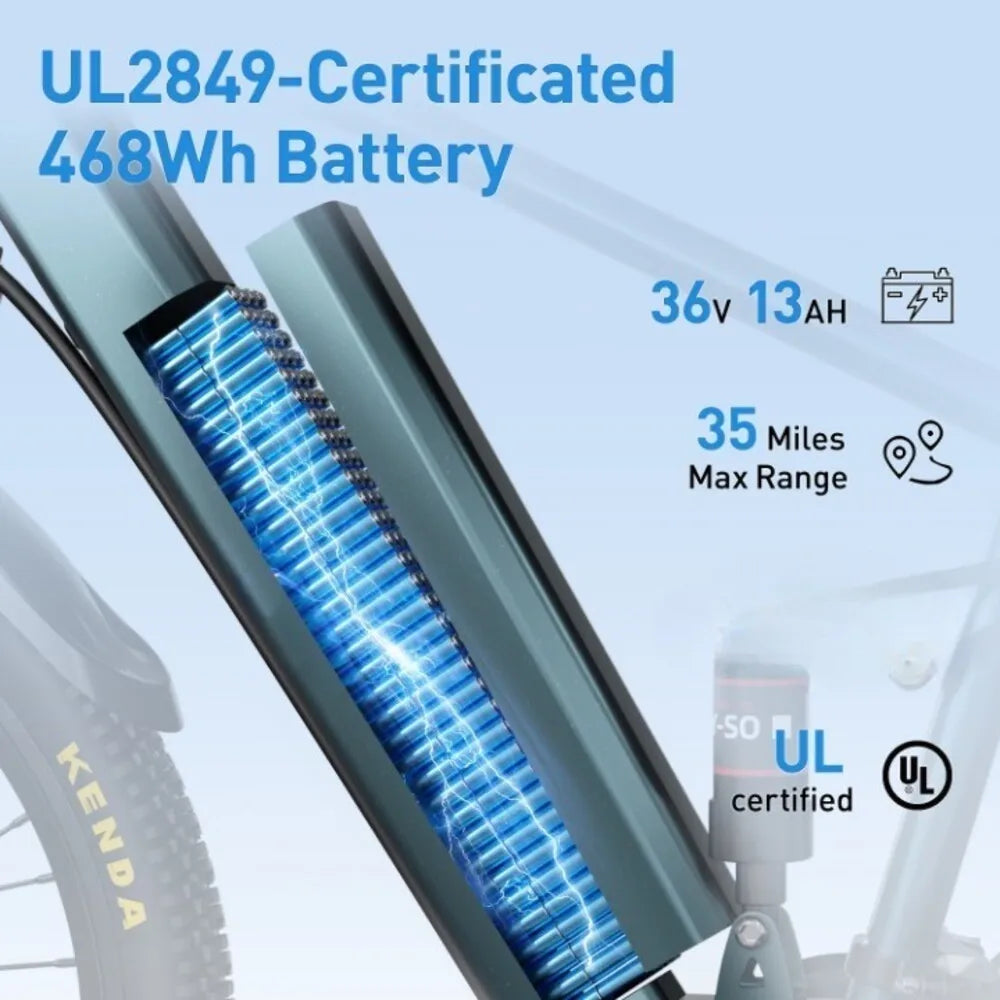 26" 24" Electric Motorcycles Mountain Bike for Adults 36V 374Wh/468Wh Battery,500W Motor Bicycle, 21-Speed 30 Miles Range Ebikes