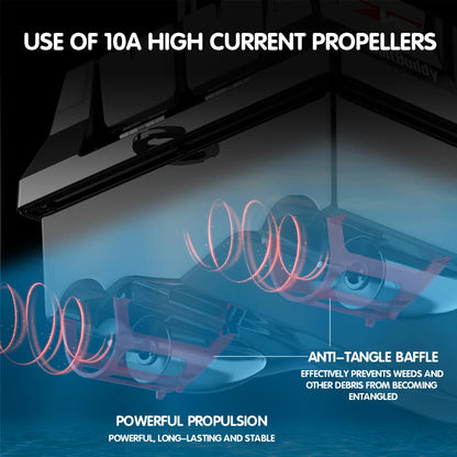 MBLN Bait Boat with 4 Independent Hoppers,Dual Antennas for 500m Range, Dual Power Supply, Front & Rear Lights for Night Fishing