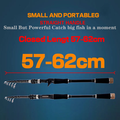 1.8M 2.1M 2.4M 2.7M 3.0M Portable Telescopic Fishing Rod Carbon Fiber Spinning/Casting Fish Rod Tackle