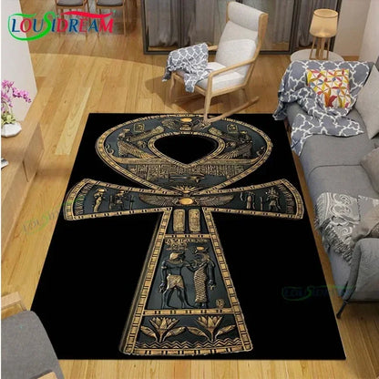 Egyptian Pharaoh- goddess-Runes Printed  Carpets Living Room Anti-Skid Area Rug Kids Bedroom Mats Yoga Mat Large Carpet Decor
