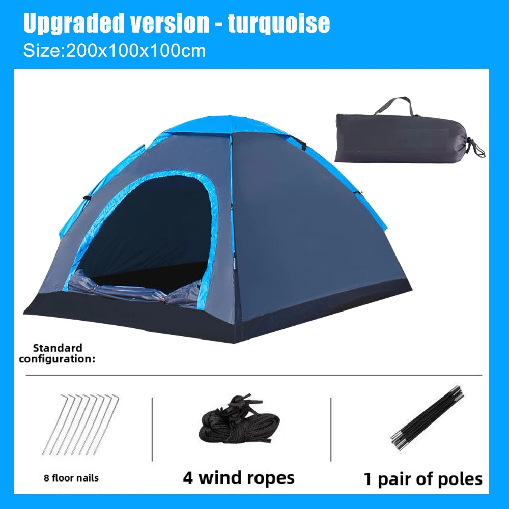 Fully automatic tent, outdoor manual setup, outdoor camping, thickened rain and sun protection, indoor warmth, beach park