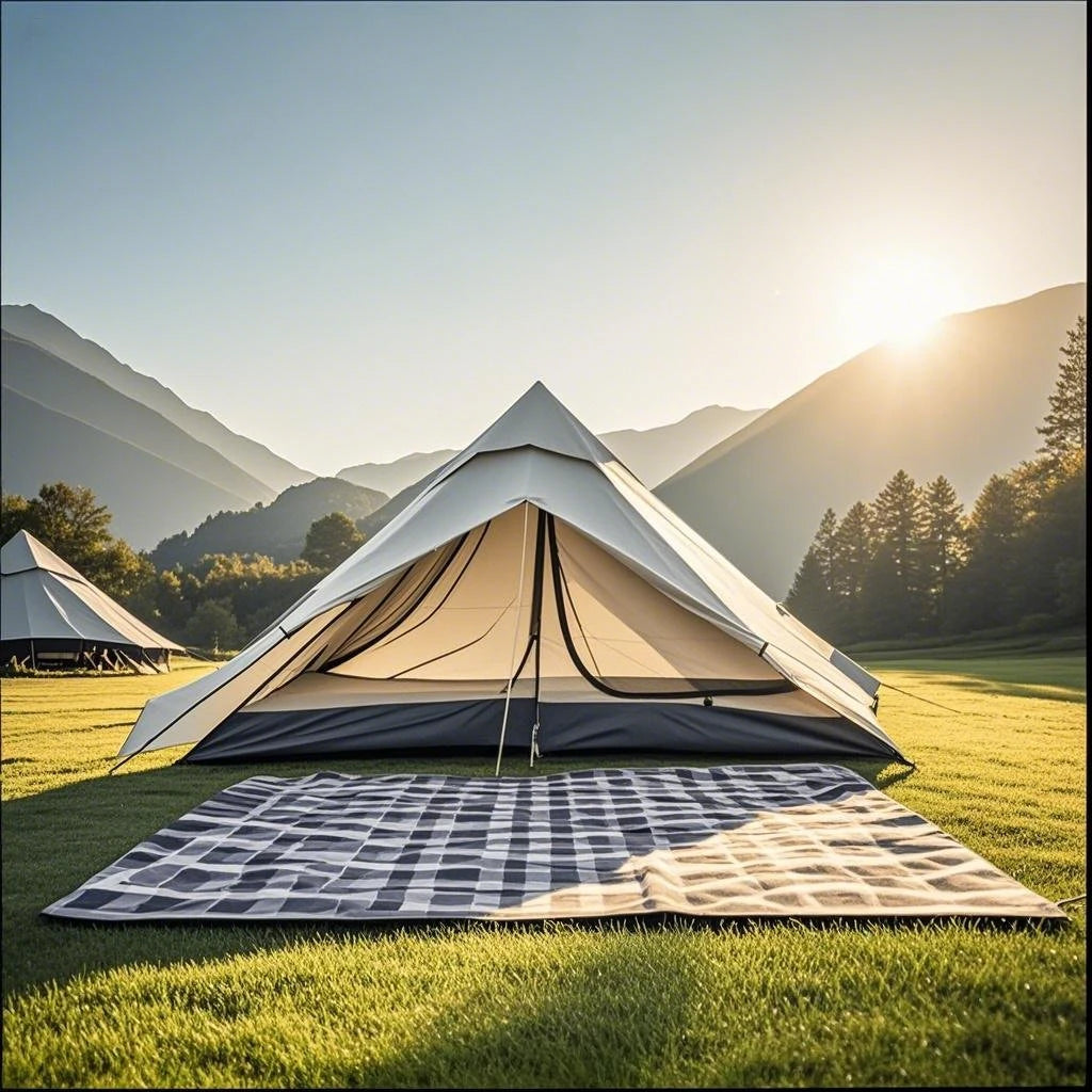 1-Person Ultralight Pyramid Tent - Without Poles, Waterproof PU4000, Mesh Layers for Backpacking & Mountain Hiking