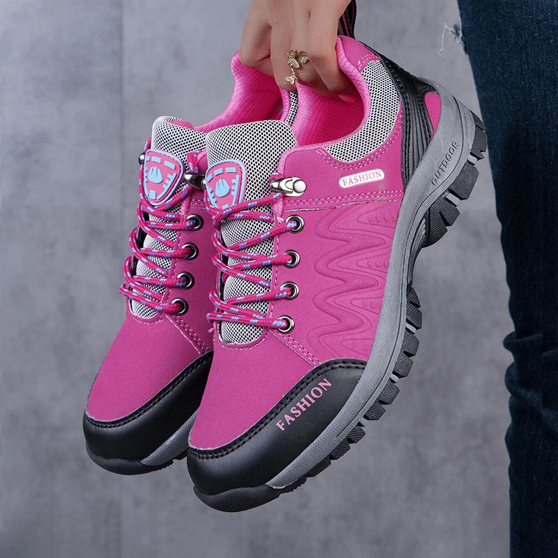 Spring and Autumn Mountaineering Shoes Fashion Women's Hiking Shoes 2025 Comfortable Outdoor Sports Anti Slip Walking Shoes