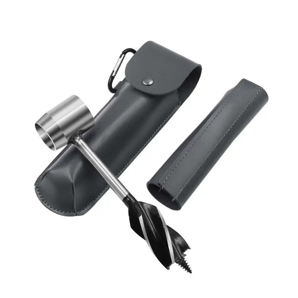 Multipurpose Wrench Auger Drill Bits Manual Hole Maker Protective Sleeve Wood Drill Core Punch Cr-V Hand Drill Tool Set Camping