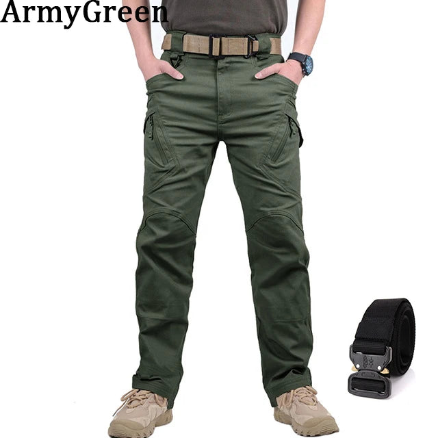 Mens Waterproof Cargo Pants Elastic Multiple Pocket Military Male Trousers Outdoor Joggers Pant Plus Size Tactical Pants Men