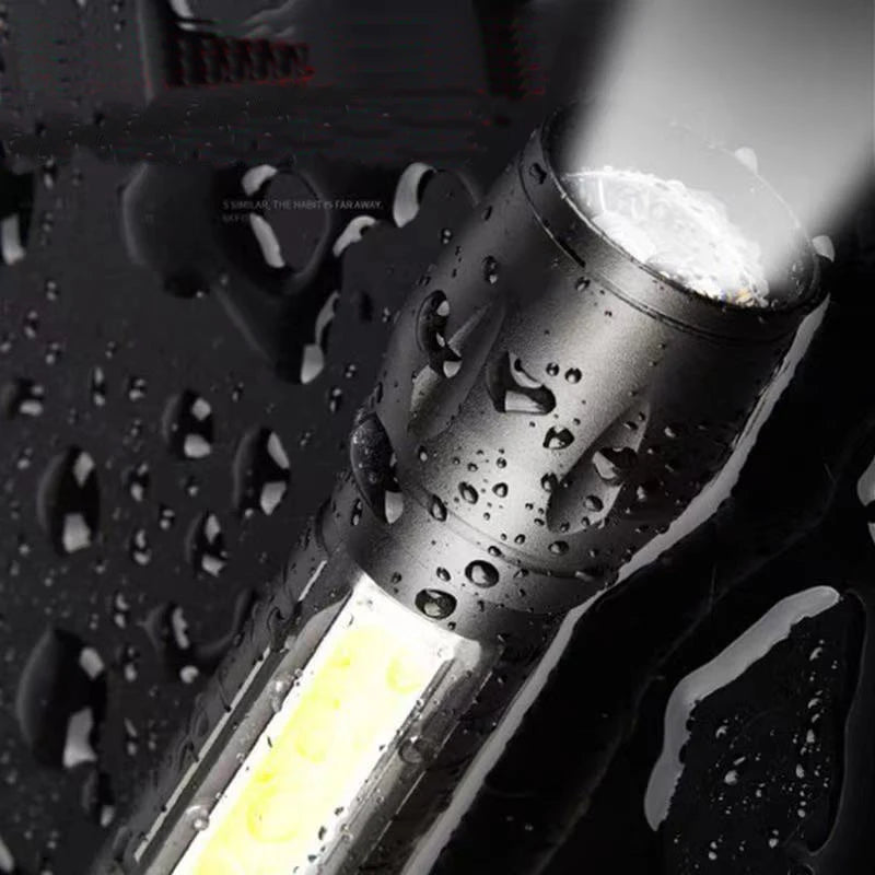 Waterproof T6 COB LED Tactical USB Rechargeable 3 Modes Camping Lantern Portable  Zoomable Flashlight Torch Lamp Focus Light