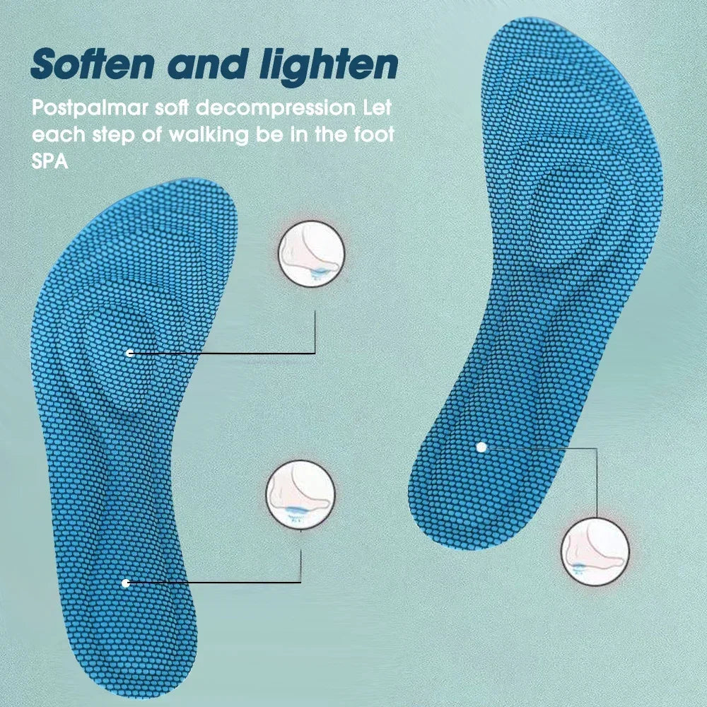 2/4pcs Memory Foam Orthopedic Insoles Shoes Men Women Nano Antibacterial Deodorization Insole Sweat Absorption Running Cushion