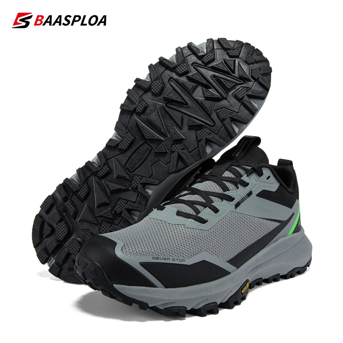 Bassploa Men Hiking Shoes New Fashion Lightweight Outdoor Sneakers Men Walking Shoes Comfort Non-Slip Wear Resistant Outdoor