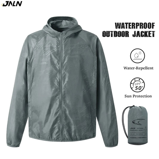 JNLN Men's Women's Waterproof Hiking Jacket Quick Dry Sun Protection Windbreaker Camping Hunting Climbing Outdoor Rain Coat