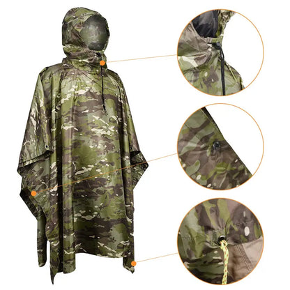 Rain Coat Women Men Simulation Tree Breathable Outdoor Raincoats Poncho Waterproof Rain Hiking Hunting Camp Fishing Gear Cover