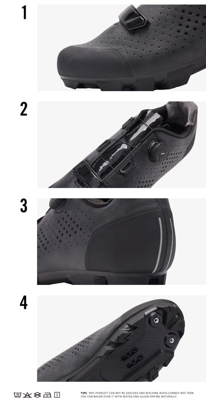 Santic Cycling MTB Shoes Men Professional Mountain Bike Lock MTB Cycling Shoes Accessories Breathable Self-Locking Shoes