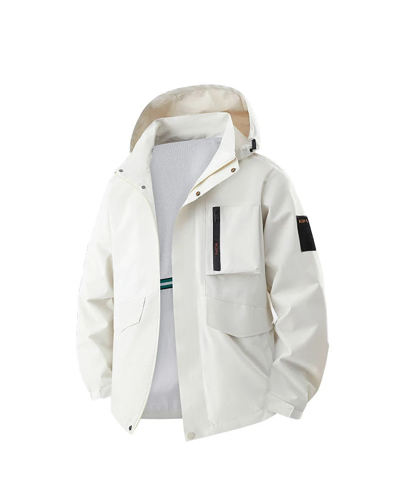 CHRLCK Men Women Hiking Jackets Waterproof Large Size Spring Autumn Windbreaker Camping Climbing Outdoor Coats Unisex