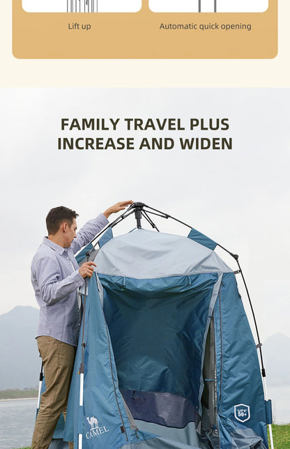 GOLDEN CAMEL 2-3 Persons Camping Tents Outdoor Portable Folding Automatic Tent Travel Rainproof Camping Equipment Beach Canopy