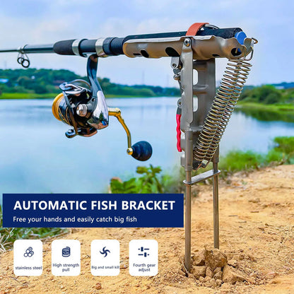 35*17cm Stainless Steel Fishing Rod Stand Holder Bracket Automatic Spring Dismantle Rod Holders for All Fishing Rods