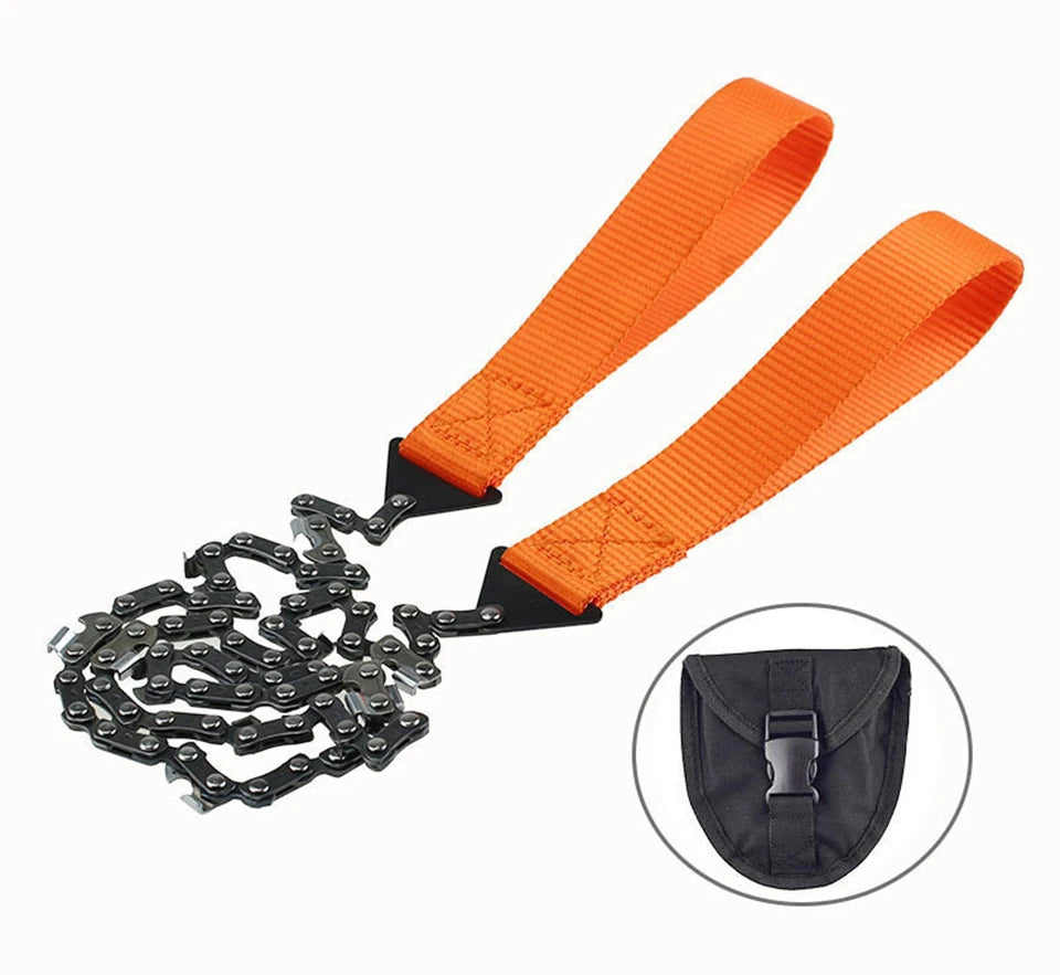 11/33 Tooth Portable Survival Chain Saw Chainsaws Emergency Camping Hiking Tool Pocket Hand Tool Pouch Outdoor Pocket Chain Saw