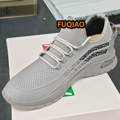 Summer Breathable Comfortable Elevator Sneakers Height Increase Shoes for Men Lift Insoles 7CM Hidden Heels Lift Sports Taller