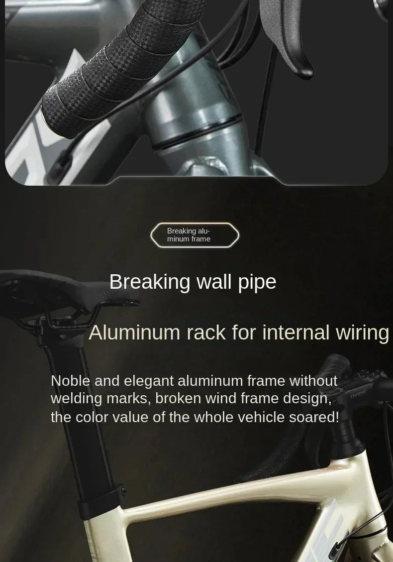 700C curved handle road bicycle 27 speed oil disc brake gravel bike ultralight aluminum alloy frame Road Racing bicicleta aldult