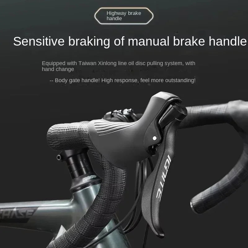 700C curved handle road bicycle 27 speed oil disc brake gravel bike ultralight aluminum alloy frame Road Racing bicicleta aldult