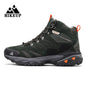 HIKEUP Winter Boot Men Outdoor Hiking Boots Suede High Top Trekking Men Shoes Rainproof Tactical Combat Military Boots