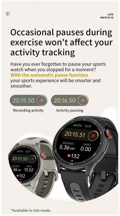 IGPSPORT LW10 Cycling Running Watch Sports GPS Location Route Navigation Calling Heart Rate Monitor AMOLED Screen Fitness Data