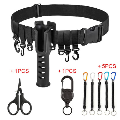 Shawto Multi-function Nylon Belt Rod Holder Portable Pole Inserter Fishing Rod Pesca Rack Quick Belt Holder Inserting Device