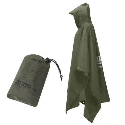 YANBIGUO 3-In- 1pc Multifunctional Lightweight Rain Poncho with Hood - Outdoor Camping Tent Mat, Hiking and Cycling Rain Cover