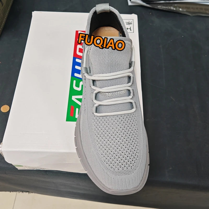 Summer Breathable Comfortable Elevator Sneakers Height Increase Shoes for Men Lift Insoles 7CM Hidden Heels Lift Sports Taller