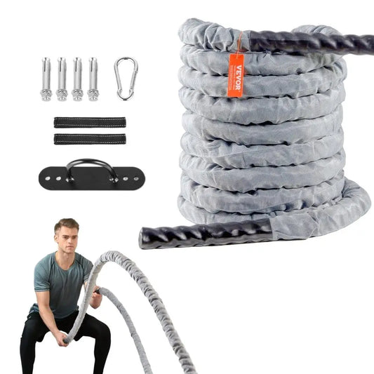 1.5-Inch x 30-Ft Battle Rope for Home Gym Strength Training Fitness Workout Portable Accessory