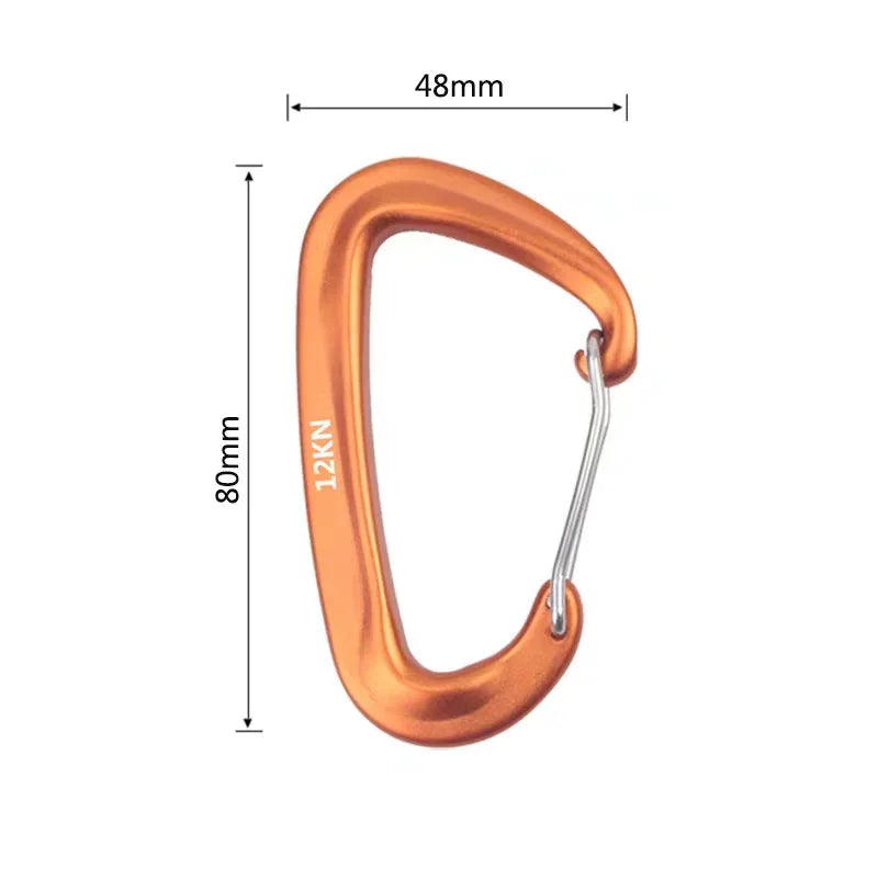 1/2Pcs Outdoor Multi-Function Climbing Hook Aluminum Alloy Camping Rock Climbing Safety D-Type Spring Hook Climbing Hook