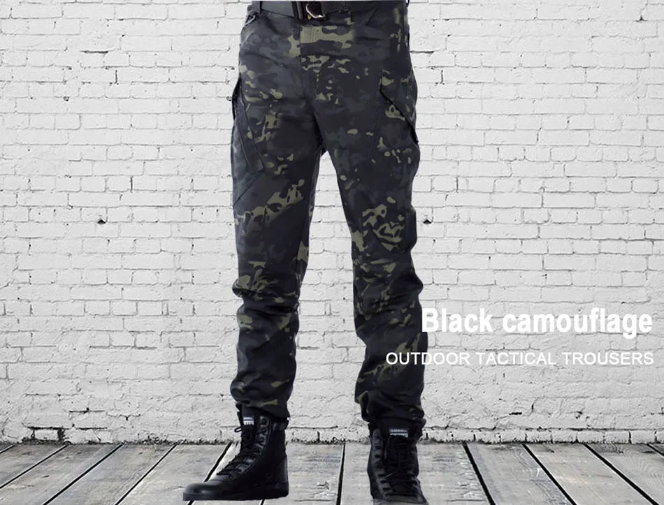Mens Waterproof Cargo Pants Elastic Multiple Pocket Military Male Trousers Outdoor Joggers Pant Plus Size Tactical Pants Men
