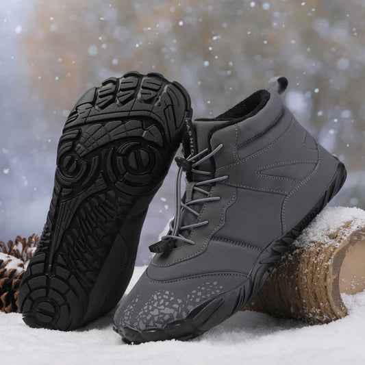Winter Barefoot Boots Men Winter Shoes Barefoot Ankle Boots 36-46 Couple Snow Shoes Outdoor Hiking Shoes Fur Warm Plush Boots