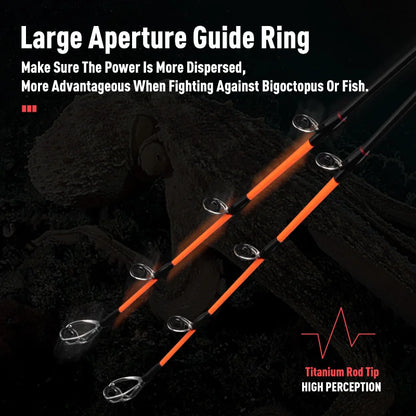 YOOFISH EGITAKO Carbon 170MH/H 2 Section Octopus Fishing Rods Tianium Tip Cuttlefish Fishing Casting Rod Squid Boat Fishing Rods