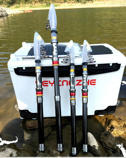 1.8-3.6m Carbon Fiber Fishing Rod And Reel Combo Super Hard Telescopic Fishing Pole Spinning Reel Kit Max Resistance 3-8kg Pesca