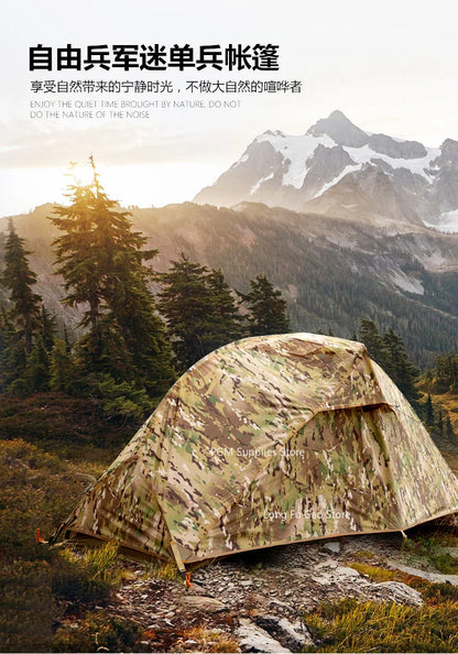 Outdoor Single Camouflage Tent Rainproof Sunscreen Thickened Camping Tent  Camouflage Park Tent Camping Tool New