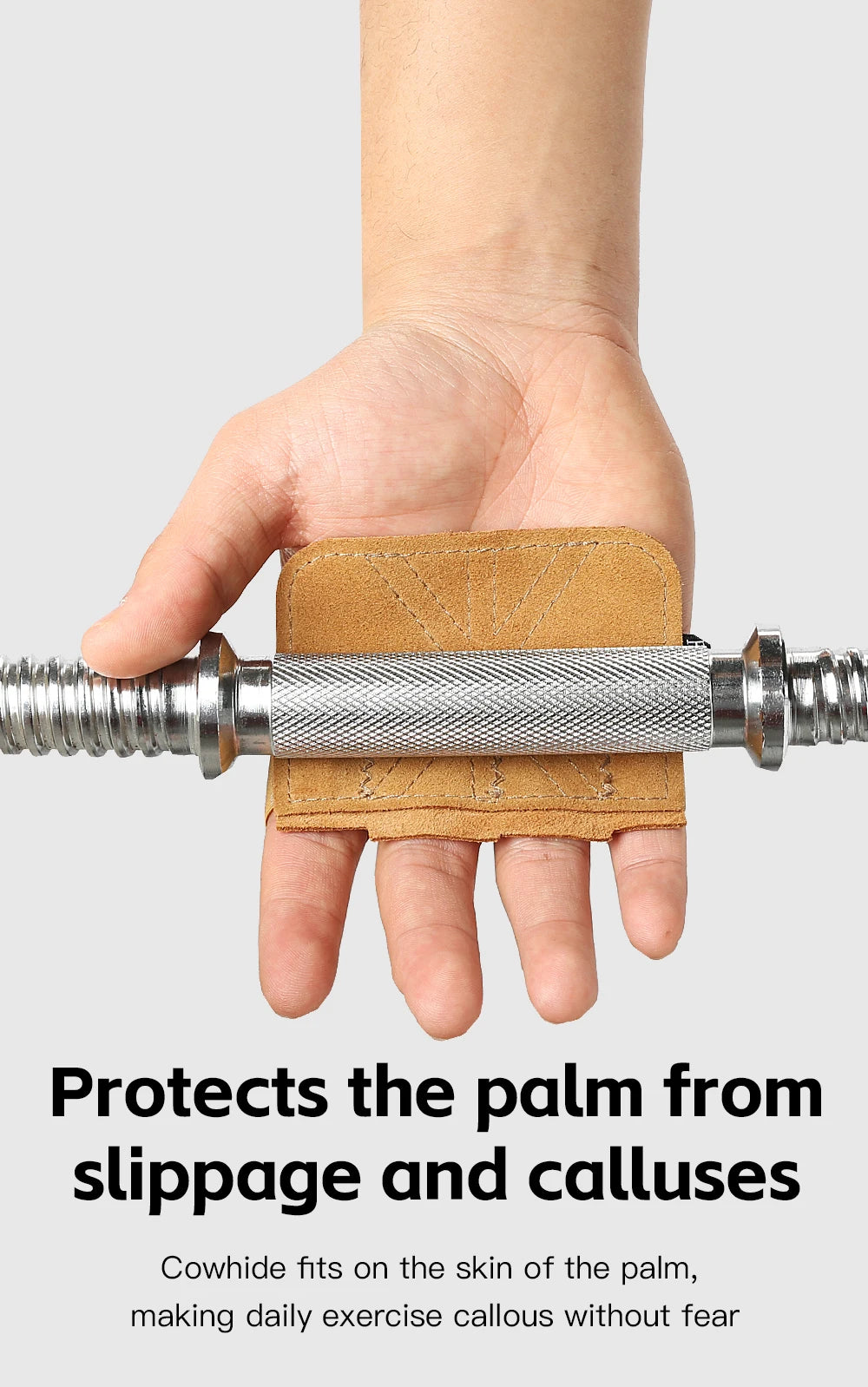 Cowhide weightlifting training gloves with palm protection for men's and women's fitness, gymnastics, grip strength, pull ups, a