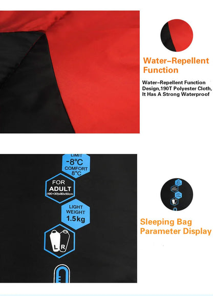 한국 특가 JUNGLE KING CY0903 Thickened Winter Cold Weather Waterproof Sleeping Bag Camping Hiking Supplies -8℃ Cotton Sleeping Bags