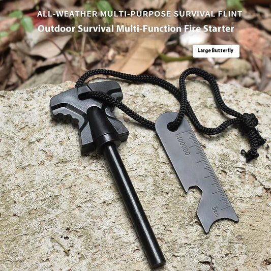 Large Solid Outdoor Camping Survival Tool  Shaped Fire Starting Rod With Strike Blade Bottle Opener Magnesium Stick