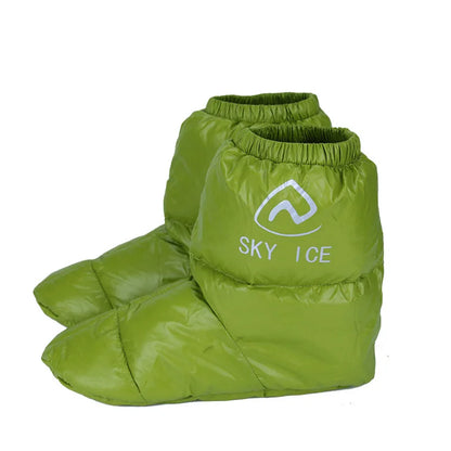Winter Outdoors Shoe Covers White Duck Down Camping Slippers Warm Socks for Sleeping Bag Indoors Warm Boots Waterproof